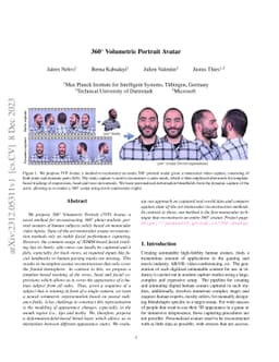 360° Volumetric Portrait Avatar