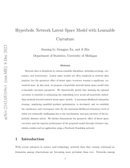 Hyperbolic Network Latent Space Model with Learnable Curvature