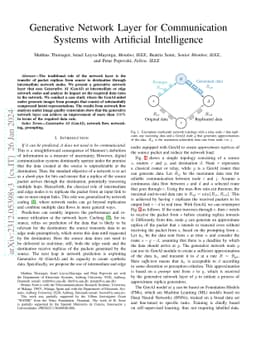Generative Network Layer for Communication Systems with Artificial
  Intelligence