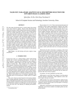 TALDS-Net: Task-Aware Adaptive Local Descriptors Selection for Few-shot
  Image Classification