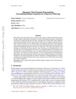 Signatures Meet Dynamic Programming: Generalizing Bellman Equations for
  Trajectory Following