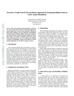 Towards a Graph Neural Network-Based Approach for Estimating Hidden
  States in Cyber Attack Simulations