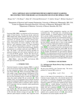 Non-Cartesian Self-Supervised Physics-Driven Deep Learning
  Reconstruction for Highly-Accelerated Multi-Echo Spiral fMRI