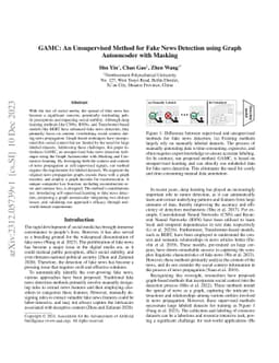 GAMC: An Unsupervised Method for Fake News Detection using Graph
  Autoencoder with Masking