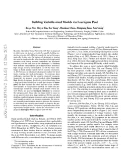 Building Variable-sized Models via Learngene Pool