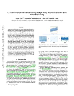 CLeaRForecast: Contrastive Learning of High-Purity Representations for
  Time Series Forecasting