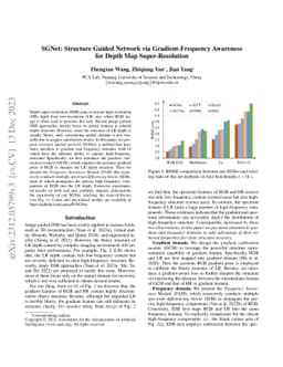 SGNet: Structure Guided Network via Gradient-Frequency Awareness for
  Depth Map Super-Resolution