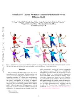Layered 3D Human Generation via Semantic-Aware Diffusion Model