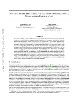 Physics-Aware Multifidelity Bayesian Optimization: a Generalized
  Formulation