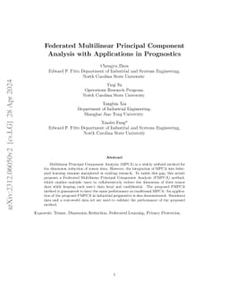 Federated Multilinear Principal Component Analysis with Applications in
  Prognostics