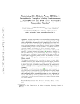 SimMining-3D: Altitude-Aware 3D Object Detection in Complex Mining
  Environments: A Novel Dataset and ROS-Based Automatic Annotation Pipeline