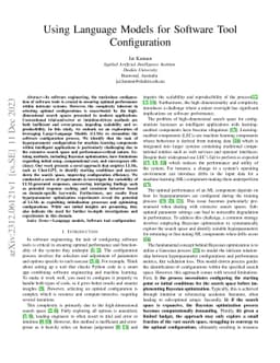 Can LLMs Configure Software Tools