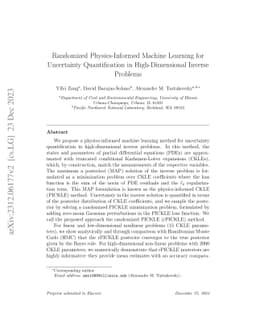 Randomized Physics-Informed Machine Learning for Uncertainty
  Quantification in High-Dimensional Inverse Problems
