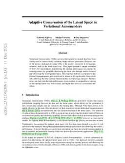 Adaptive Compression of the Latent Space in Variational Autoencoders