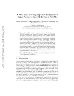 A Meta-Level Learning Algorithm for Sequential Hyper-Parameter Space
  Reduction in AutoML