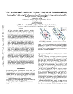 BAT: Behavior-Aware Human-Like Trajectory Prediction for Autonomous
  Driving