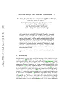 Semantic Image Synthesis for Abdominal CT