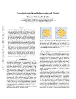 Promoting Counterfactual Robustness through Diversity