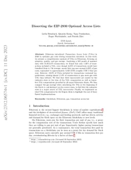 Dissecting the EIP-2930 Optional Access Lists