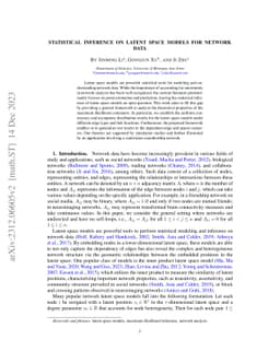 Statistical Inference on Latent Space Models for Network Data
