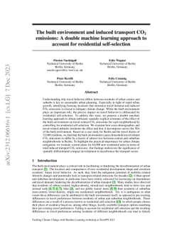 The built environment and induced transport CO2 emissions: A double
  machine learning approach to account for residential self-selection