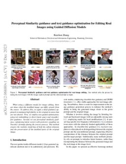 Perceptual Similarity guidance and text guidance optimization for
  Editing Real Images using Guided Diffusion Models