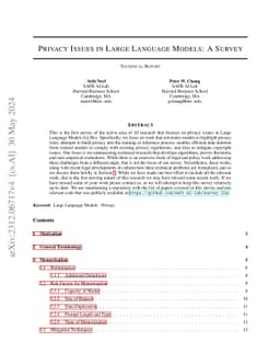 Privacy Issues in Large Language Models: A Survey