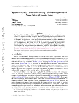 System-level Safety Guard: Safe Tracking Control through Uncertain
  Neural Network Dynamics Models