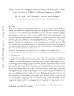 User Friendly and Adaptable Discriminative AI: Using the Lessons from
  the Success of LLMs and Image Generation Models