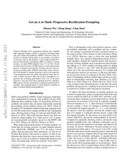 Get an A in Math: Progressive Rectification Prompting