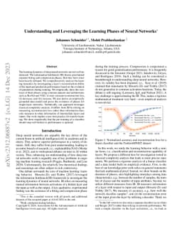 Understanding and Leveraging the Learning Phases of Neural Networks