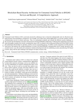 Blockchain-Based Security Architecture for Unmanned Aerial Vehicles in
  B5G/6G Services and Beyond: A Comprehensive Approach