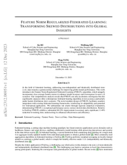 Feature Norm Regularized Federated Learning: Transforming Skewed
  Distributions into Global Insights