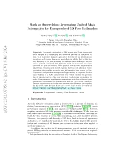 Mask as Supervision: Leveraging Unified Mask Information for
  Unsupervised 3D Pose Estimation