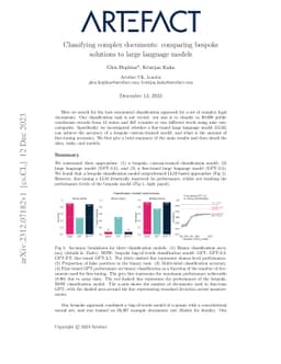 Classifying complex documents: comparing bespoke solutions to large
  language models
