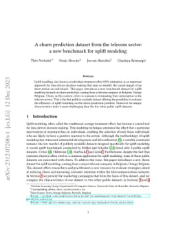 A churn prediction dataset from the telecom sector: a new benchmark for
  uplift modeling