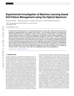 Experimental Investigation of Machine Learning based Soft-Failure
  Management using the Optical Spectrum