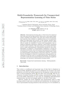 Multi-Granularity Framework for Unsupervised Representation Learning of
  Time Series