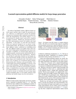 Learned representation-guided diffusion models for large-image
  generation