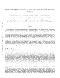 Ensemble Federated Learning: an approach for collaborative pneumonia
  diagnosis