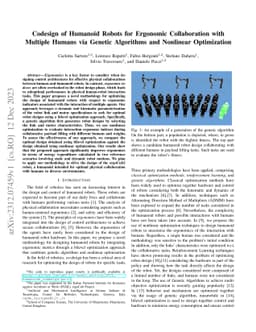 Codesign of Humanoid Robots for Ergonomy Collaboration with Multiple
  Humans via Genetic Algorithms and Nonlinear Optimization