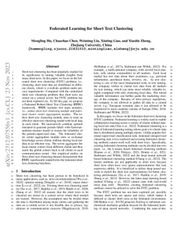 Federated Learning for Short Text Clustering