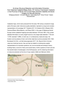 AI-driven Structure Detection and Information Extraction from Historical
  Cadastral Maps (Early 19th Century Franciscean Cadastre in the Province of
  Styria) and Current High-resolution Satellite and Aerial Imagery for Remote
  Sensing