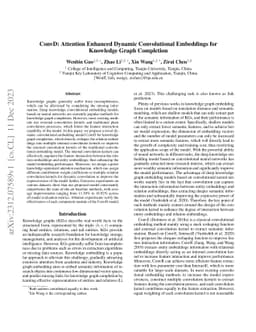 ConvD: Attention Enhanced Dynamic Convolutional Embeddings for Knowledge
  Graph Completion