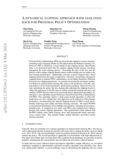 A dynamical clipping approach with task feedback for Proximal Policy
  Optimization