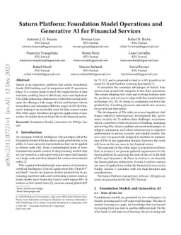 Saturn Platform: Foundation Model Operations and Generative AI for
  Financial Services