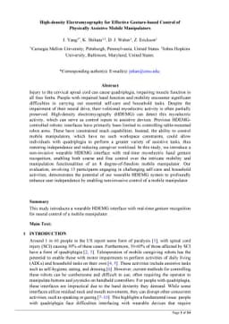 High-density Electromyography for Effective Gesture-based Control of
  Physically Assistive Mobile Manipulators