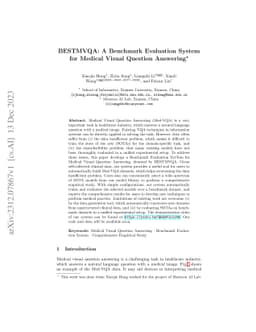 BESTMVQA: A Benchmark Evaluation System for Medical Visual Question
  Answering
