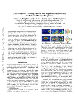 MLNet: Mutual Learning Network with Neighborhood Invariance for
  Universal Domain Adaptation
