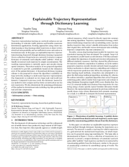Explainable Trajectory Representation through Dictionary Learning